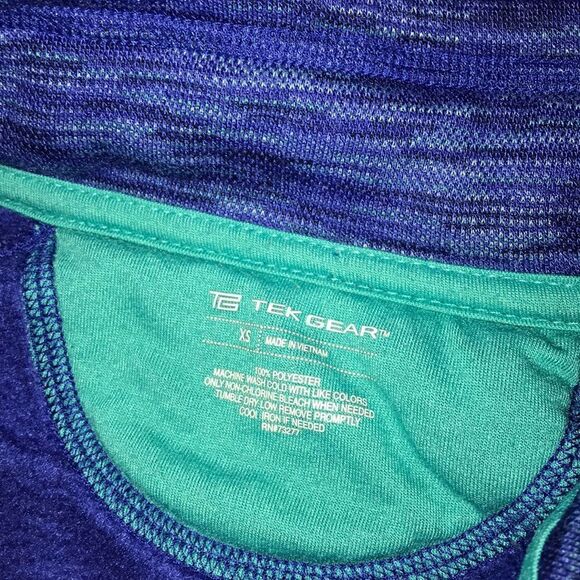 Tek gear blue zip up autumn fall workout sweater long sleeve interior fleece - Picture 5 of 7